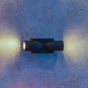 چراغ دکوراتیو دو طرفه موشکی با لنز تخت زمرد نور (رنگ پایه/2*1W) کد 114-2R