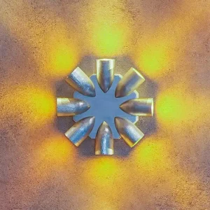 چراغ دکوراتیو هشت طرفه موشکی لنز تخت زمرد نور (رنگ پایه/8*1w) کد 8-114