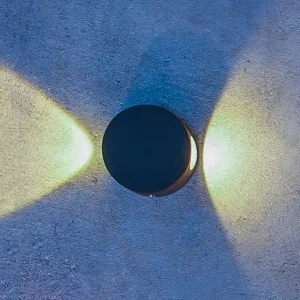 چراغ دکوراتیو دو طرفه دایره با لنز محدب زمرد نور (رنگ پایه/2*1w) کد 2-115