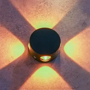 چراغ دکوراتیو چهار طرفه دایره با لنز محدب زمرد نور (رنگ پایه/4*1w) کد 4-115