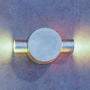 چراغ دکوراتیو دو طرفه گرد لوله بلند لنز تخت زمرد نور (رنگ پایه/2*1w) کد 2-122