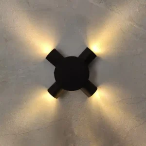 چراغ دکوراتیو چهار طرفه گرد لوله بلند لنز تخت زمرد نور (رنگ پایه/4*1w) کد 4-122